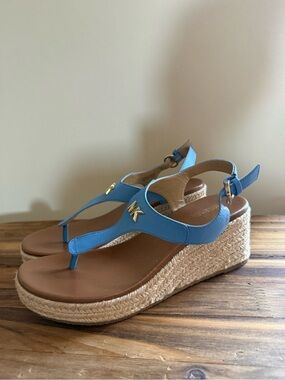 Michael Kors Blue Wedge Sandals